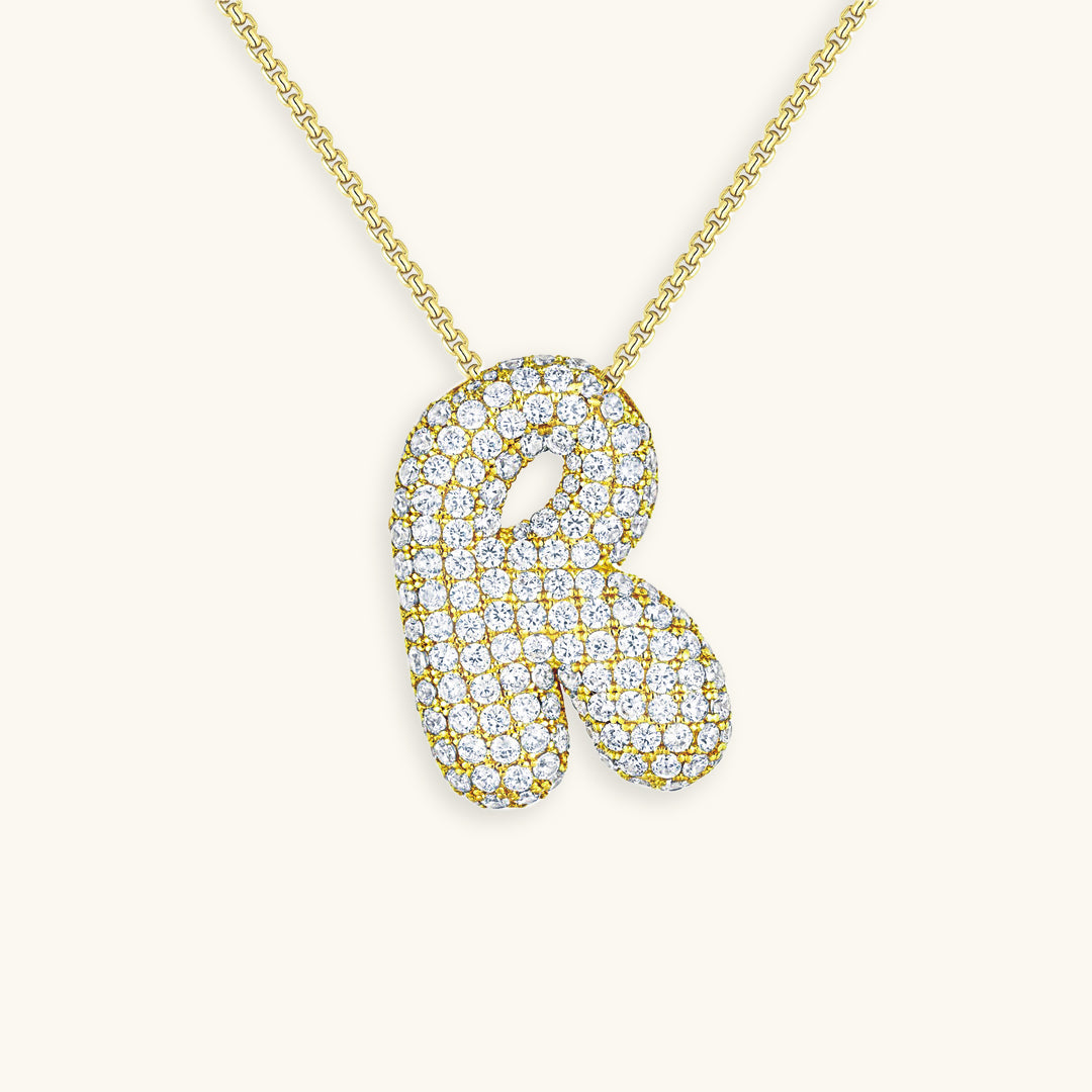 Personalized Initial Necklace | 18k Gold Plated with Diamond Simulant 29