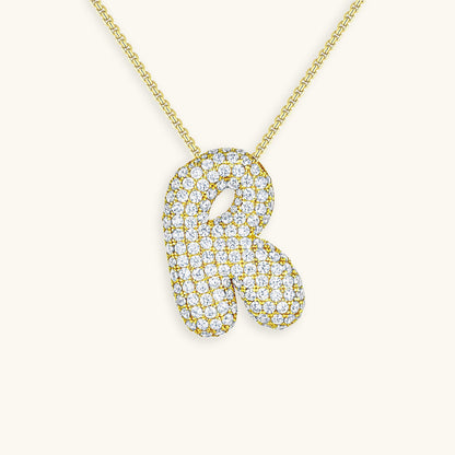 Personalized Initial Necklace | 18k Gold Plated with Diamond Simulant 29