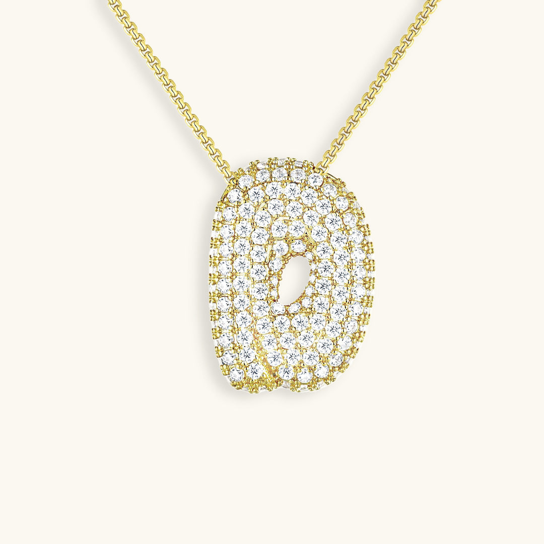 Personalized Initial Necklace | 18k Gold Plated with Diamond Simulant 30