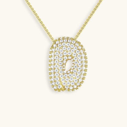 Personalized Initial Necklace | 18k Gold Plated with Diamond Simulant 30