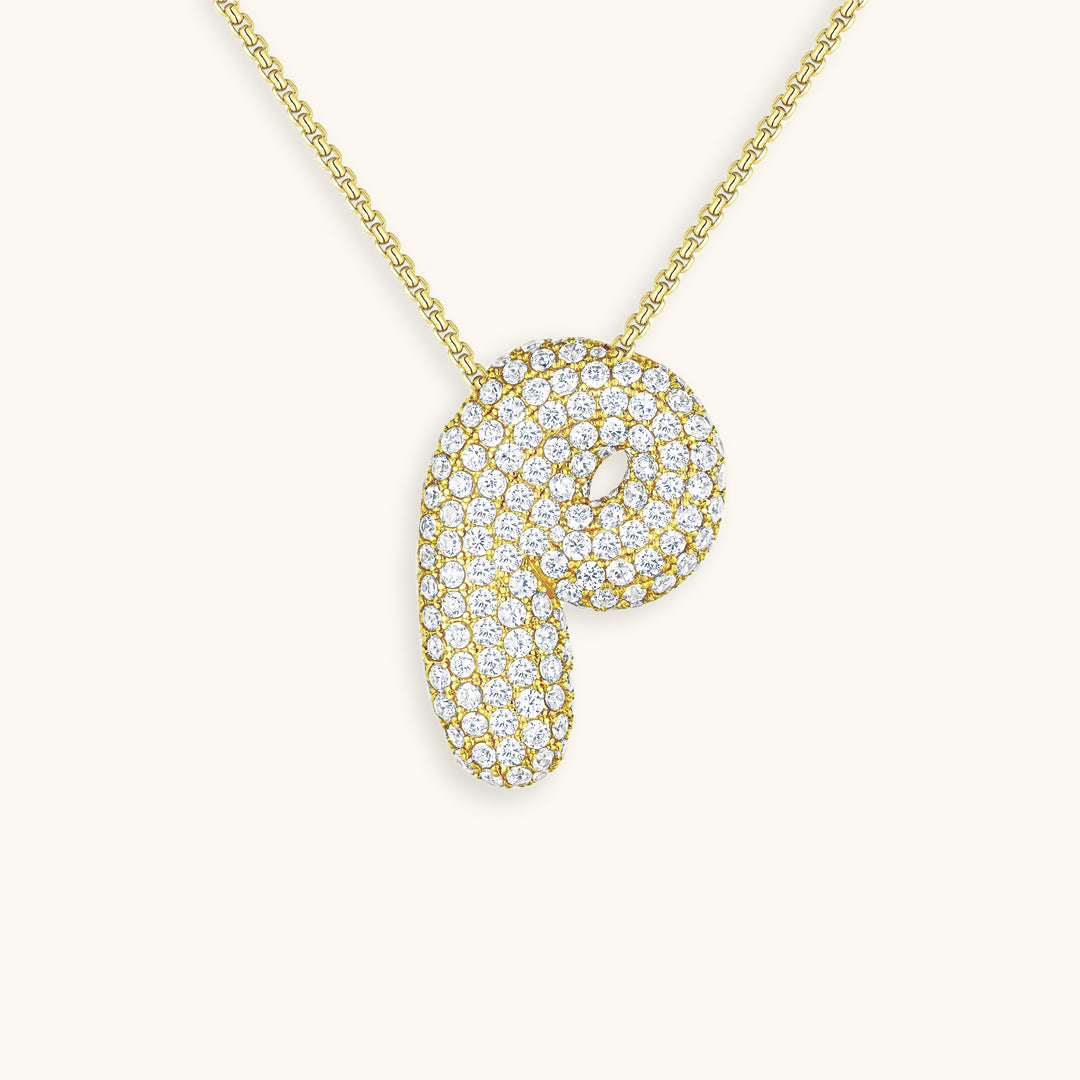 Personalized Initial Necklace | 18k Gold Plated with Diamond Simulant 31