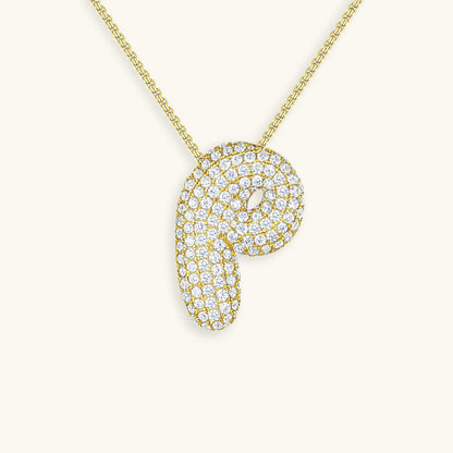 Personalized Initial Necklace | 18k Gold Plated with Diamond Simulant 31