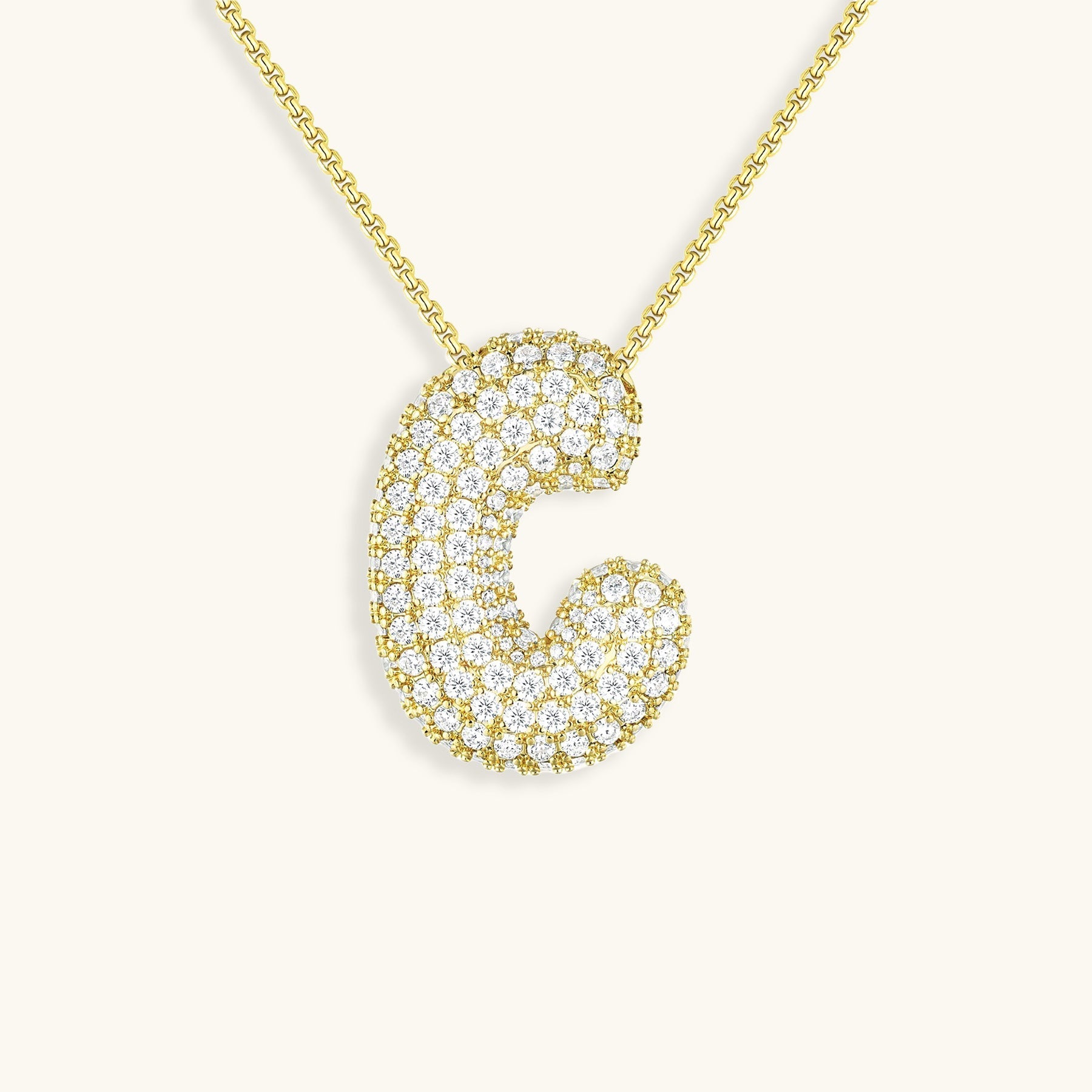 Personalized Initial Necklace | 18k Gold Plated with Diamond Simulant 32
