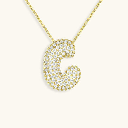 Personalized Initial Necklace | 18k Gold Plated with Diamond Simulant 32