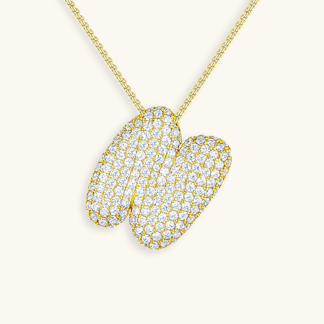 Personalized Initial Necklace | 18k Gold Plated with Diamond Simulant 33