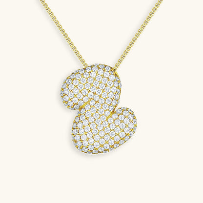 Personalized Initial Necklace | 18k Gold Plated with Diamond Simulant 34