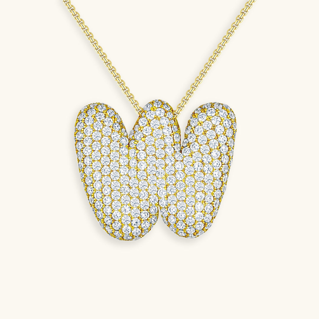 Personalized Initial Necklace | 18k Gold Plated with Diamond Simulant 36