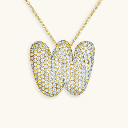 Personalized Initial Necklace | 18k Gold Plated with Diamond Simulant 36