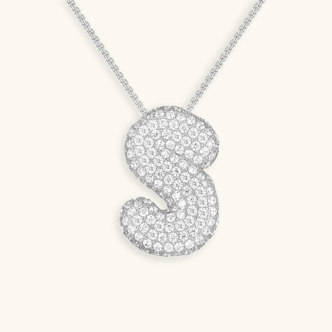 Personalized Initial Necklace | 18k Gold Plated with Diamond Simulant 38