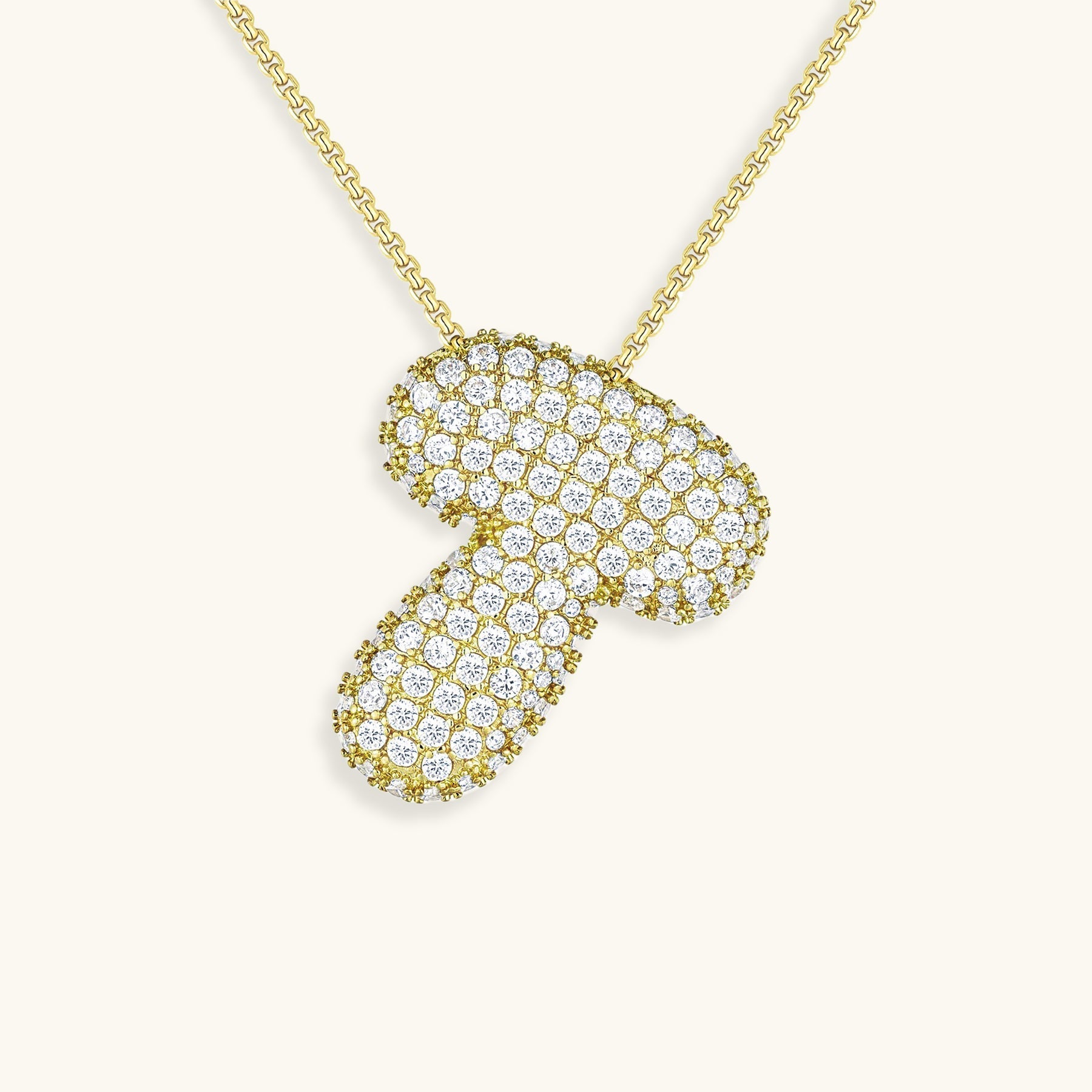 Personalized Initial Necklace | 18k Gold Plated with Diamond Simulant 39
