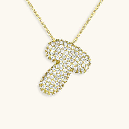 Personalized Initial Necklace | 18k Gold Plated with Diamond Simulant 39