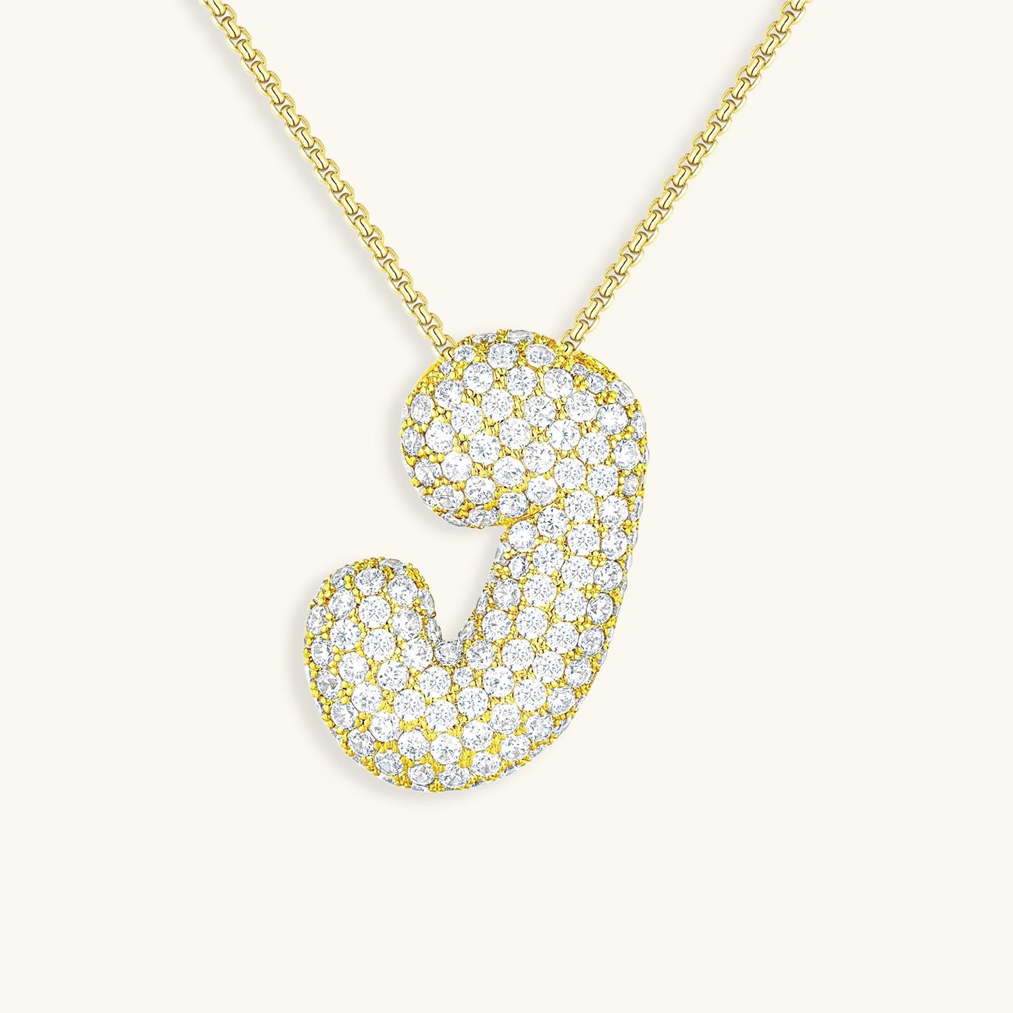 Personalized Initial Necklace | 18k Gold Plated with Diamond Simulant 41