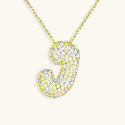 Personalized Initial Necklace | 18k Gold Plated with Diamond Simulant 41