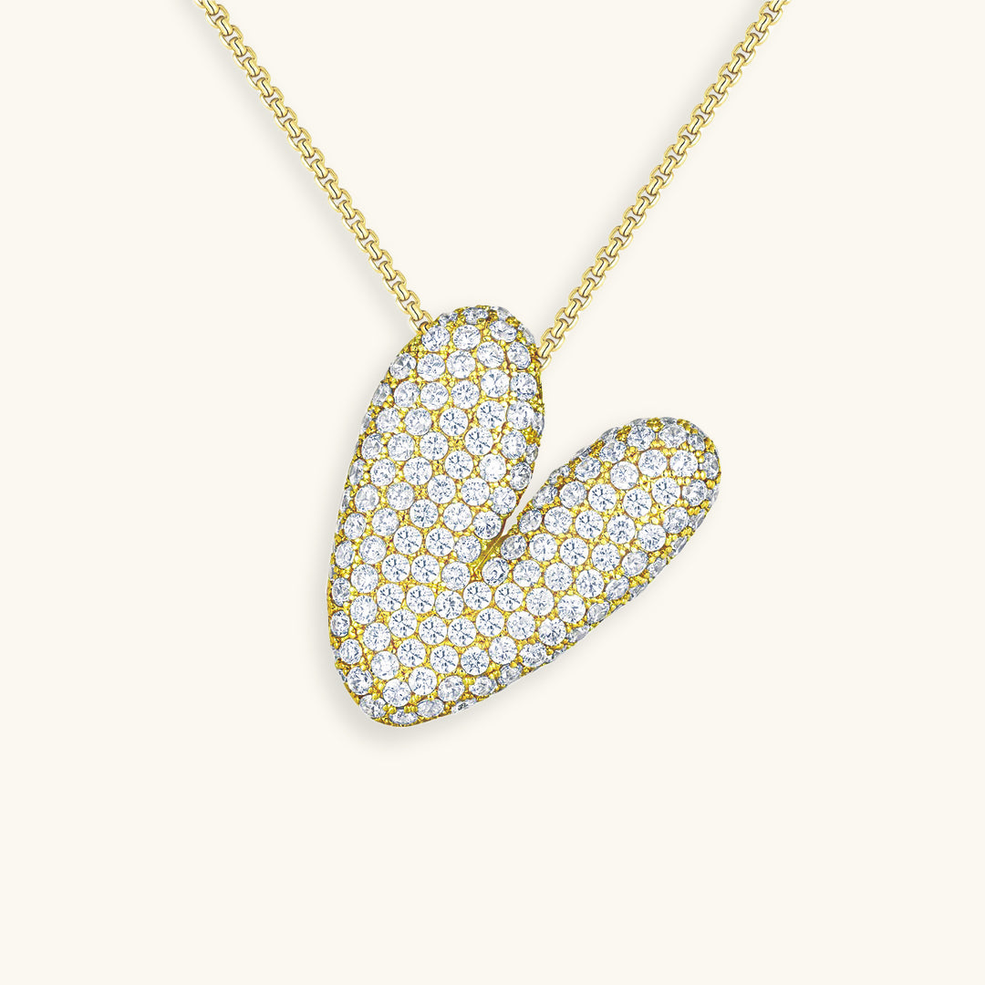 Personalized Initial Necklace | 18k Gold Plated with Diamond Simulant 43