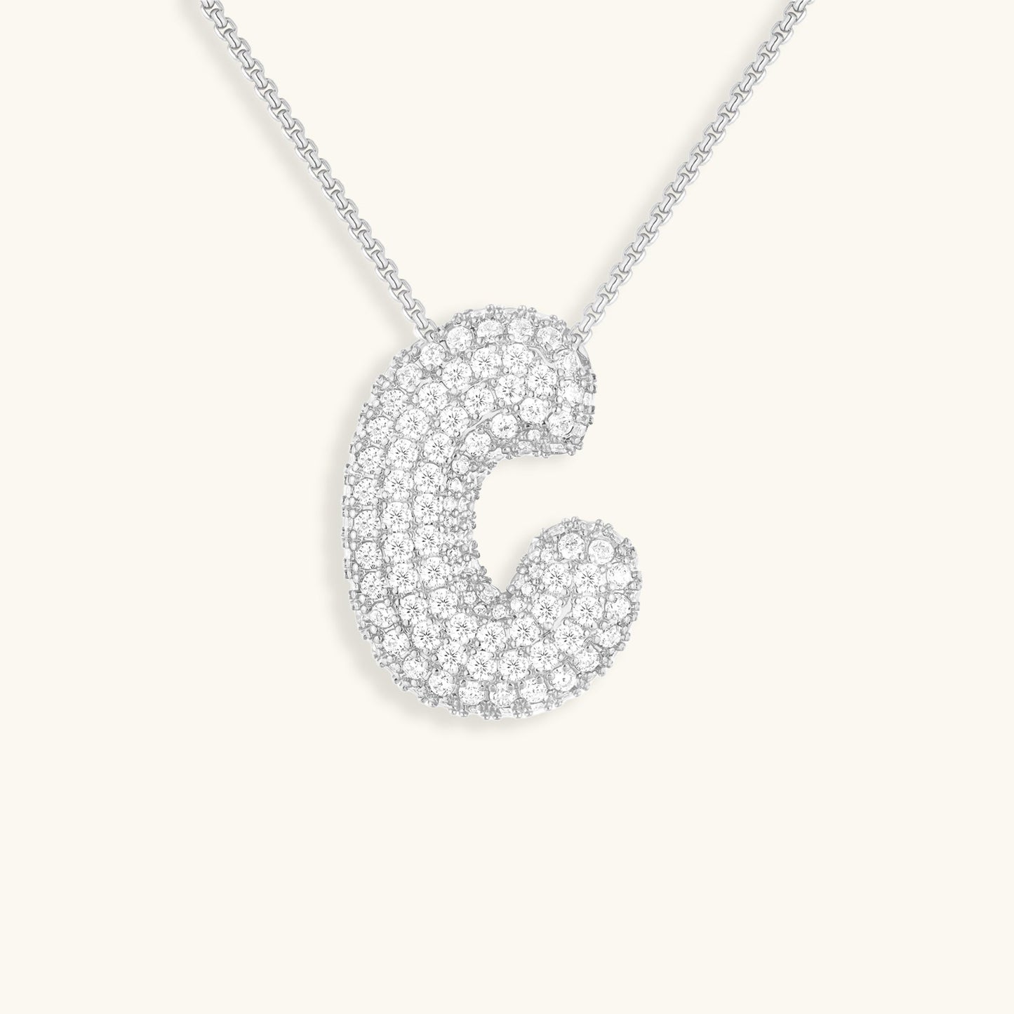 Personalized Initial Necklace | 18k Gold Plated with Diamond Simulant 48