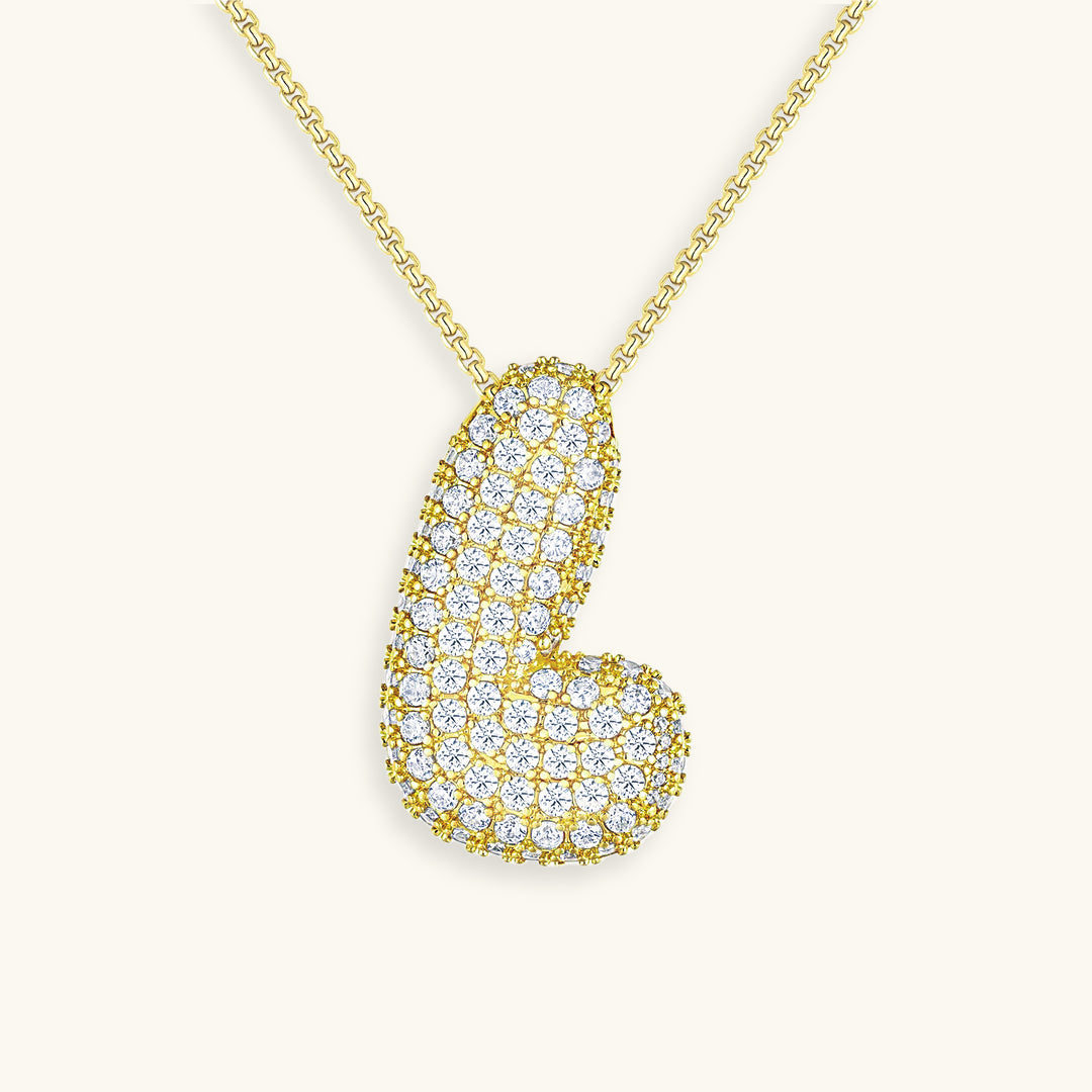 Personalized Initial Necklace | 18k Gold Plated with Diamond Simulant 49