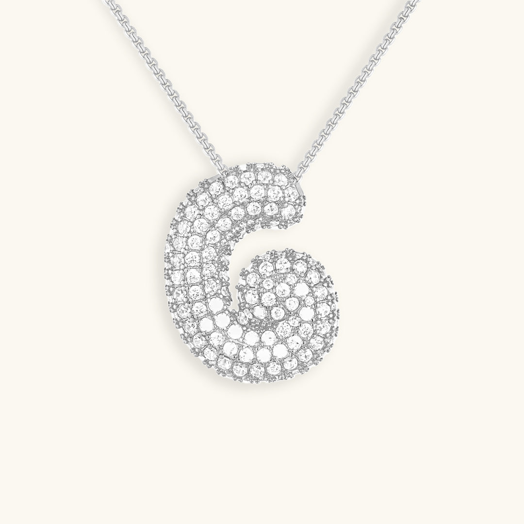 Personalized Initial Necklace | 18k Gold Plated with Diamond Simulant 50