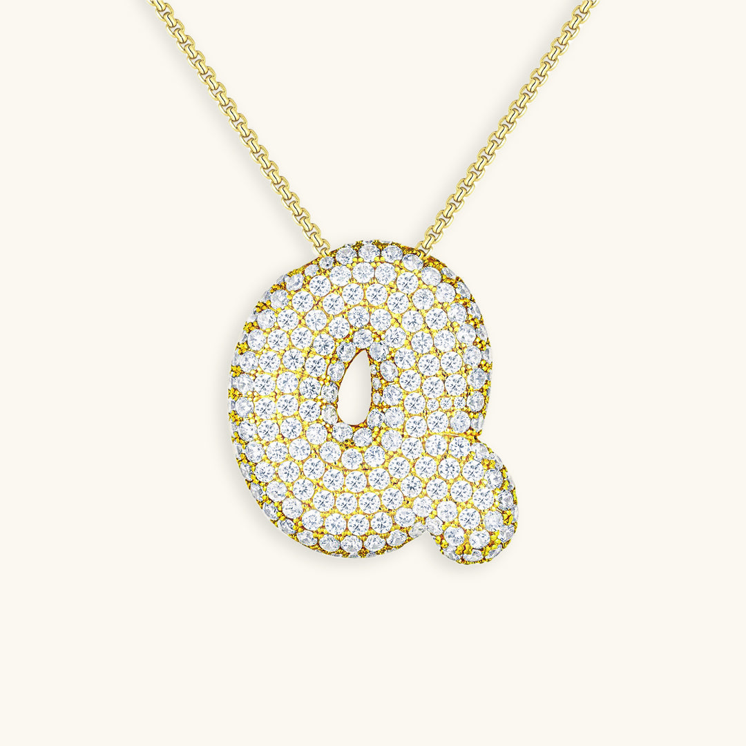 Personalized Initial Necklace | 18k Gold Plated with Diamond Simulant 52