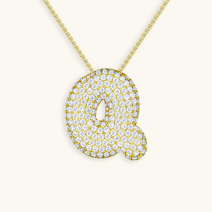Personalized Initial Necklace | 18k Gold Plated with Diamond Simulant 52