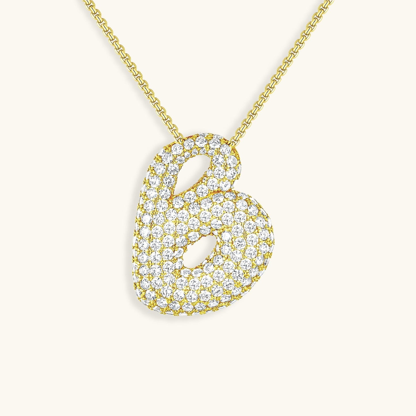 Personalized Initial Necklace | 18k Gold Plated with Diamond Simulant 53