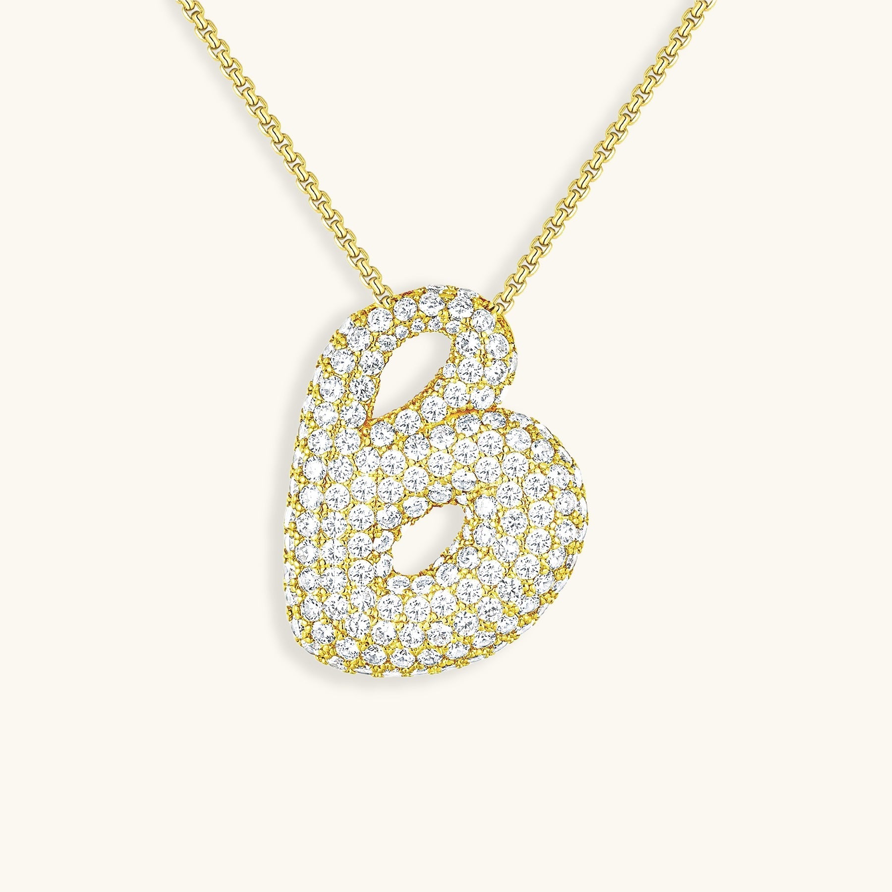 Personalized Initial Necklace | 18k Gold Plated with Diamond Simulant 53