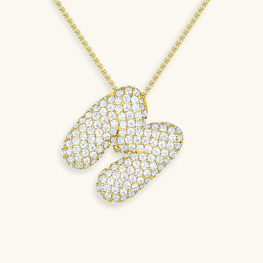 Personalized Initial Necklace | 18k Gold Plated with Diamond Simulant 55
