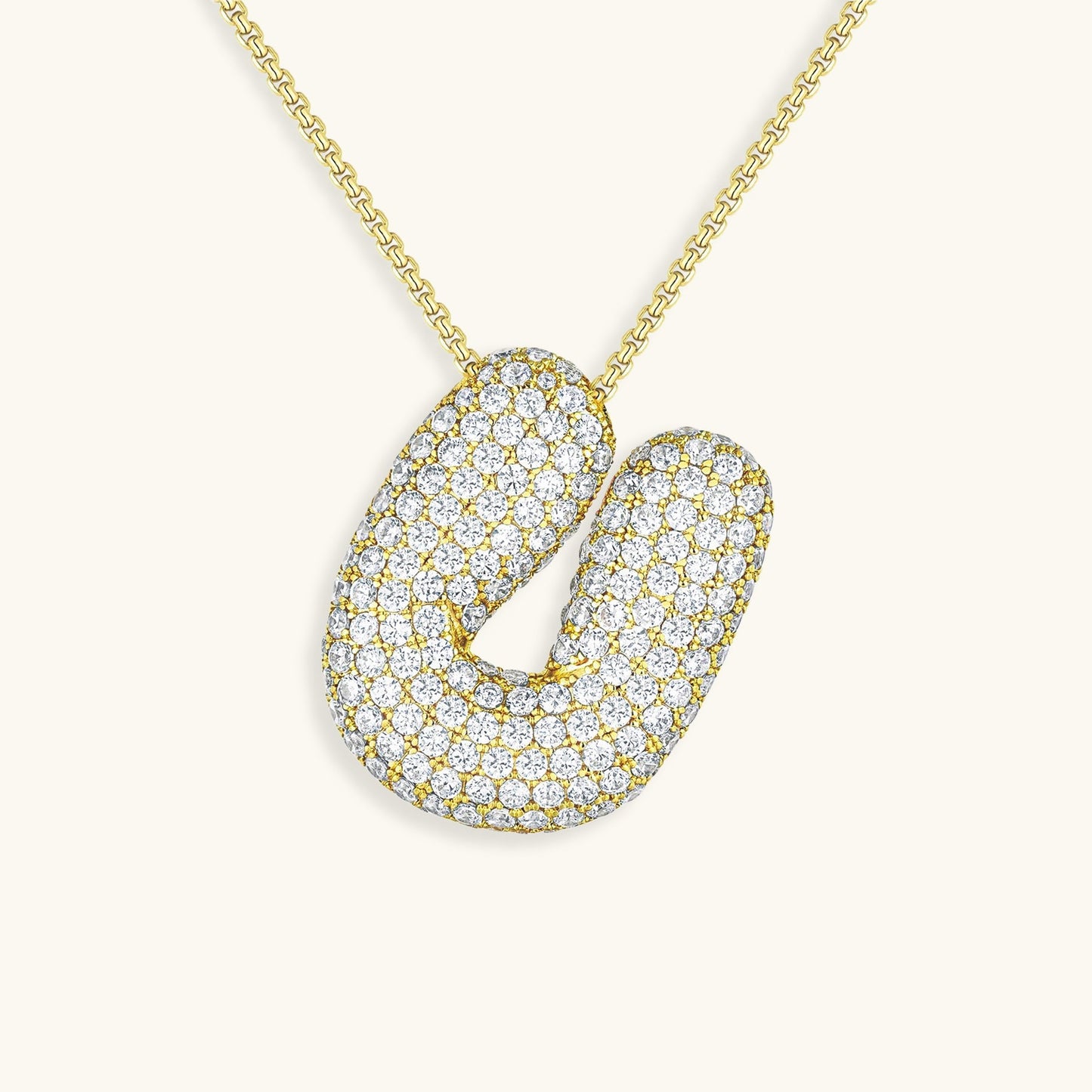 Personalized Initial Necklace | 18k Gold Plated with Diamond Simulant 56