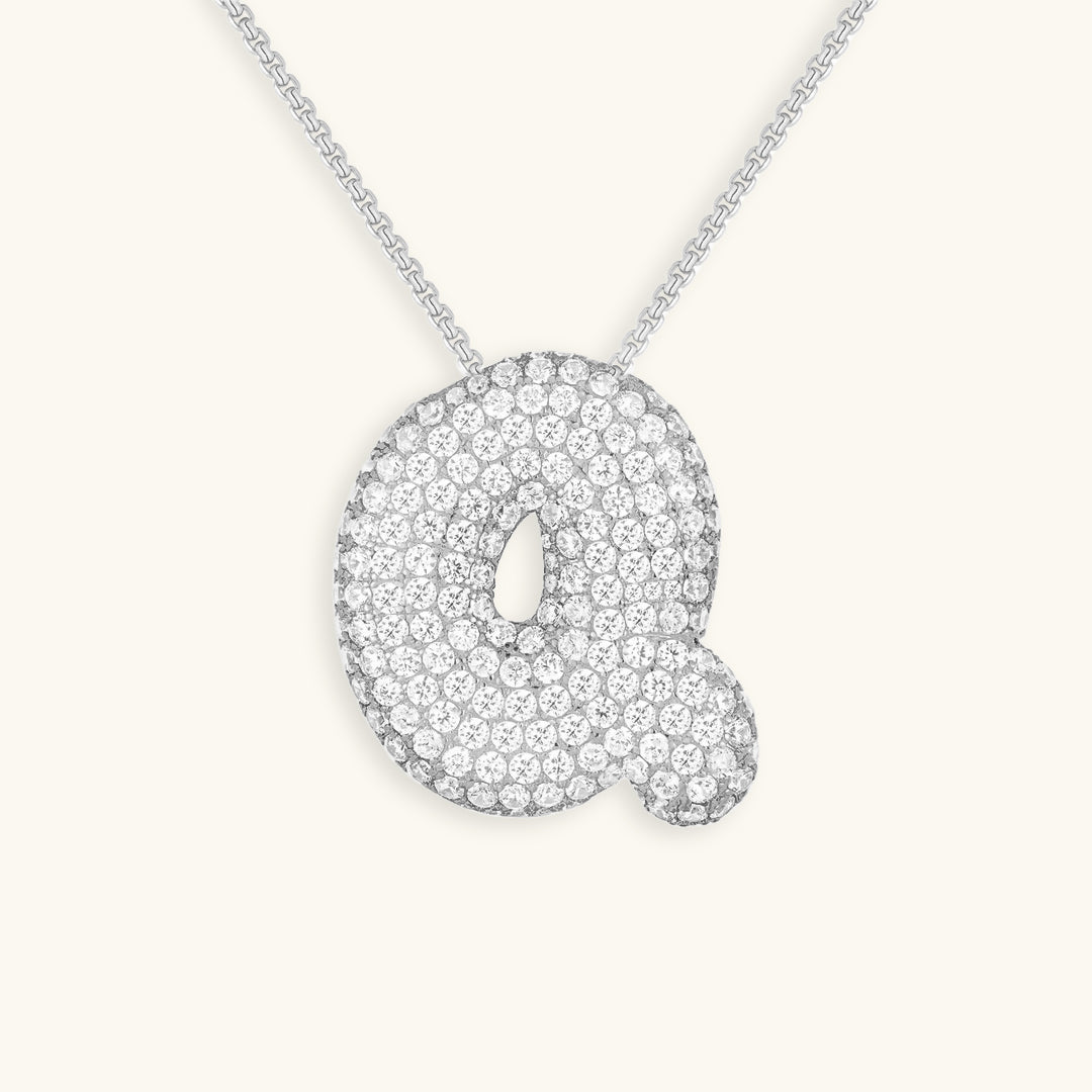 Personalized Initial Necklace | 18k Gold Plated with Diamond Simulant 57