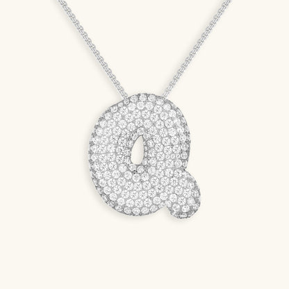 Personalized Initial Necklace | 18k Gold Plated with Diamond Simulant 57