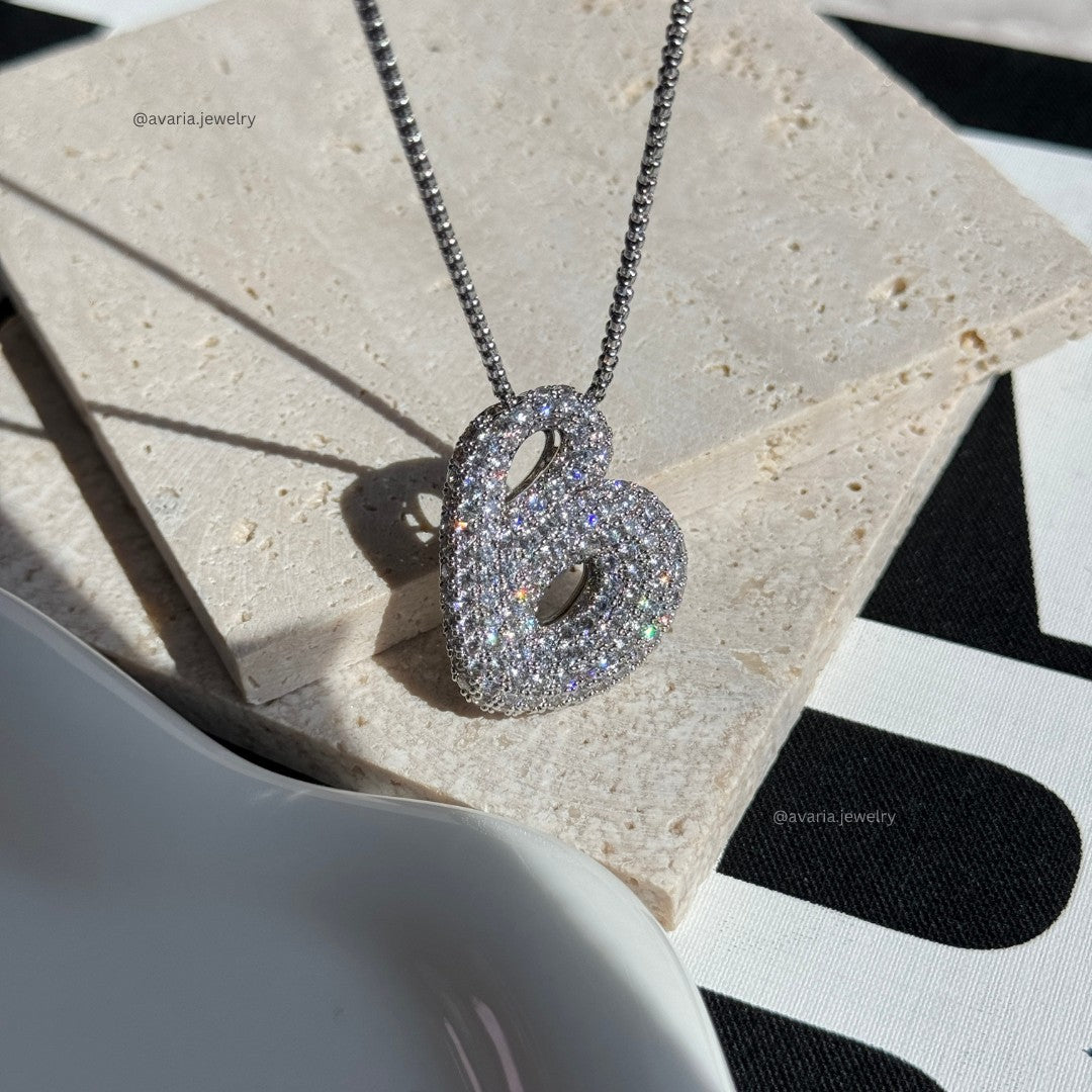 Personalized Initial Necklace | 18k Gold Plated with Diamond Simulant 6