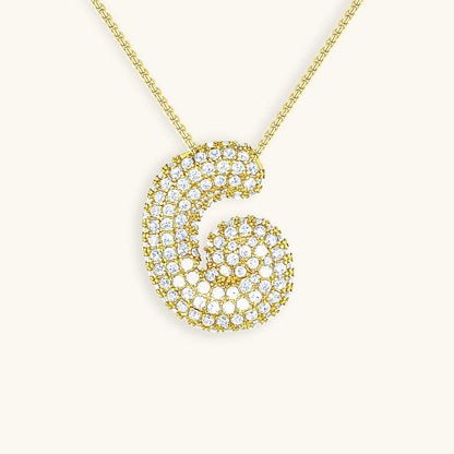 Personalized Initial Necklace | 18k Gold Plated with Diamond Simulant 9