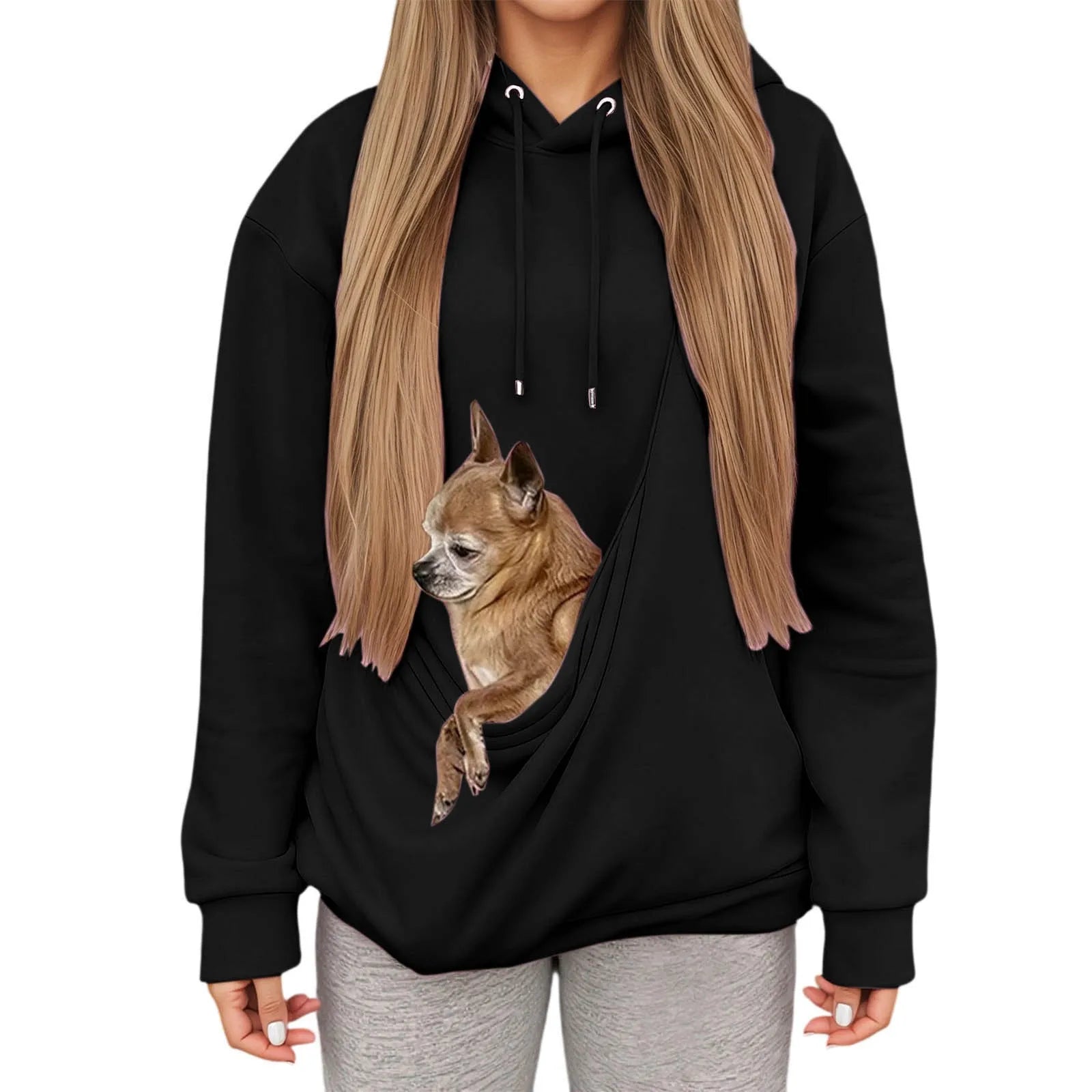 Pet Carrier Hoodie | Cozy Pullover with Built-In Pouch for Dogs and Cats 13