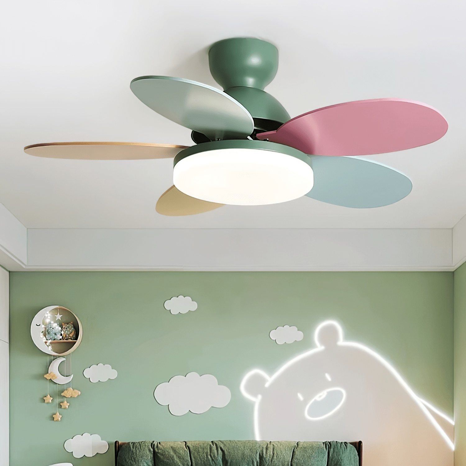 Petalo Ceiling Fan Light | Elegant Flower Petal Design with LED Lighting 3
