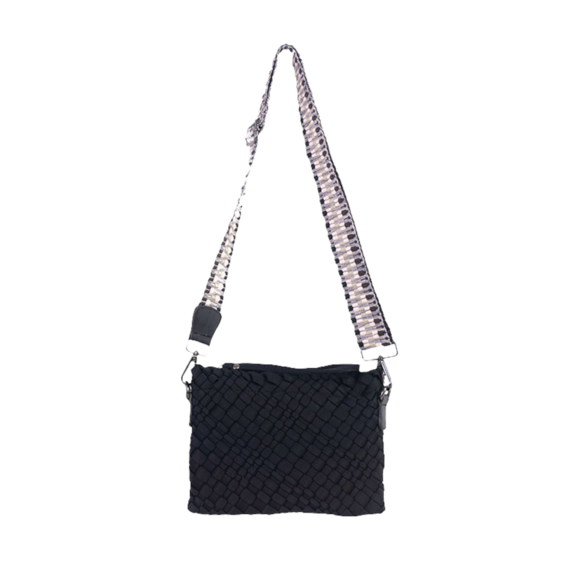 Bella vävd neopren crossbody - svart