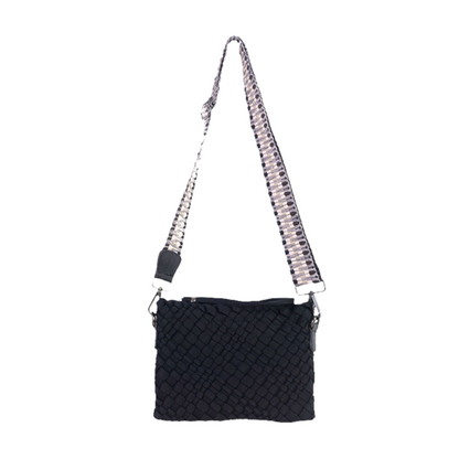 Bella vävd neopren crossbody - svart