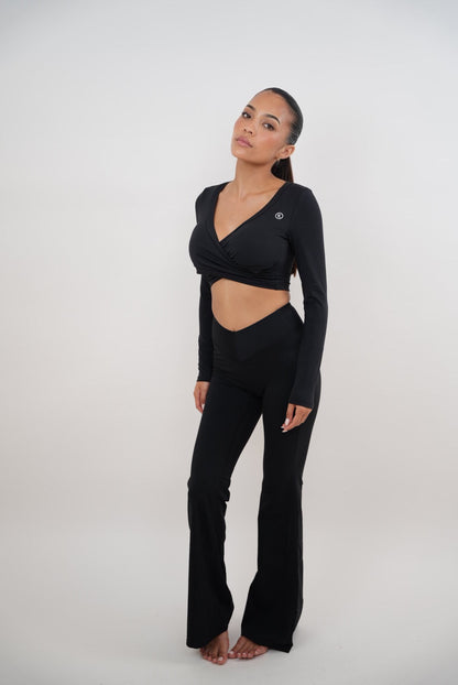 I Am Present Black Stretch Flare Legging