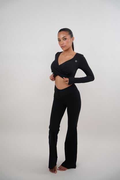 I Am Present Black Stretch Flare Legging