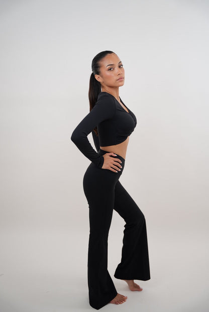 I Am Present Black Stretch Flare Legging