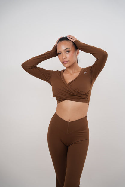 I Am Present Brown Elegant Top