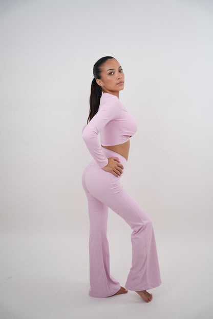 I Am Present Pink Stretch Flare Legging