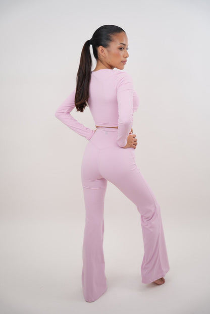 I Am Present Pink Stretch Flare Legging