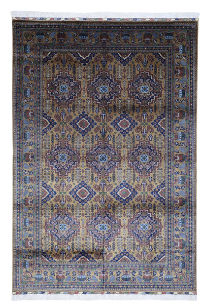 Hand-Knotted Zerkhaki Afghan Wool Area Rug – 6'7" x 9'7" | Rich Brown Tones, Durable Craftsmanship