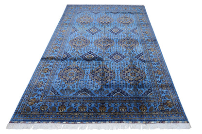 Hand-Knotted Afghani Zerkhaki Wool Rug – 6’7″  x  9’3″