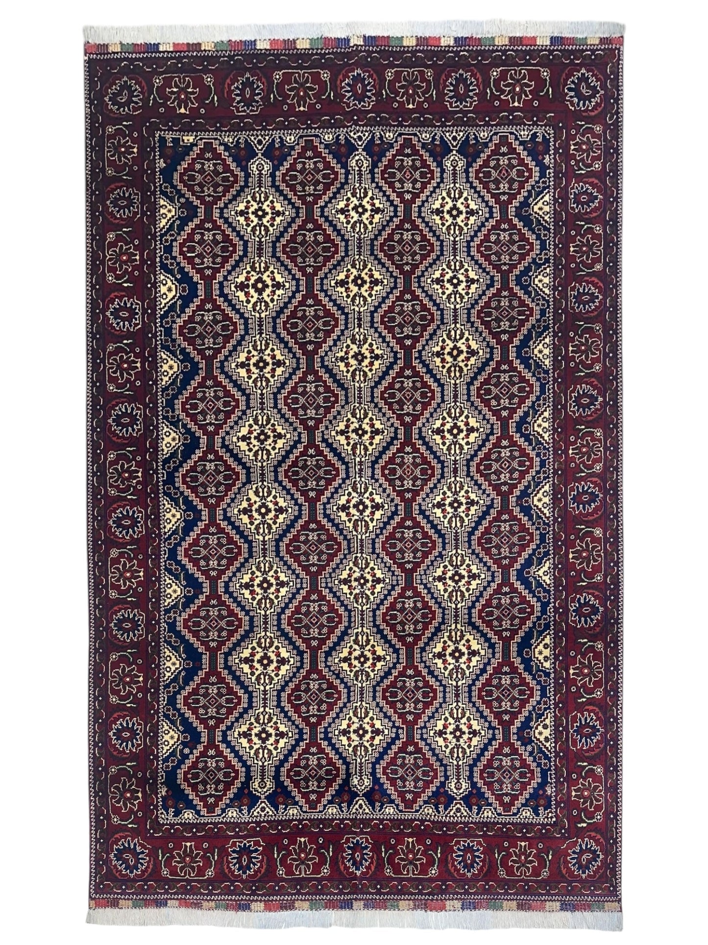 Hand-Knotted Afghani Yusufbai Wool Rug – 6’10″  x  9’10″
