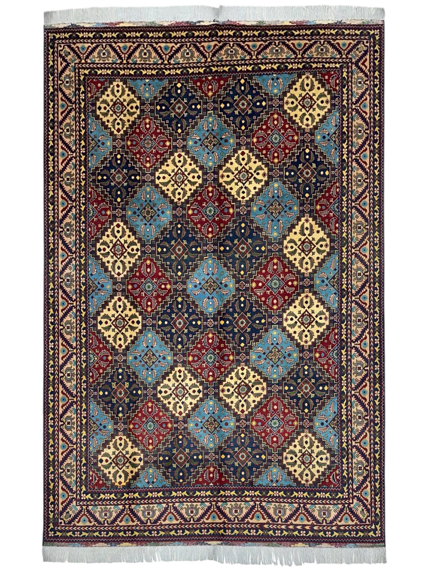 Hand-Knotted Afghani Kashi Wool Rug – 6’9″  x  9’6″