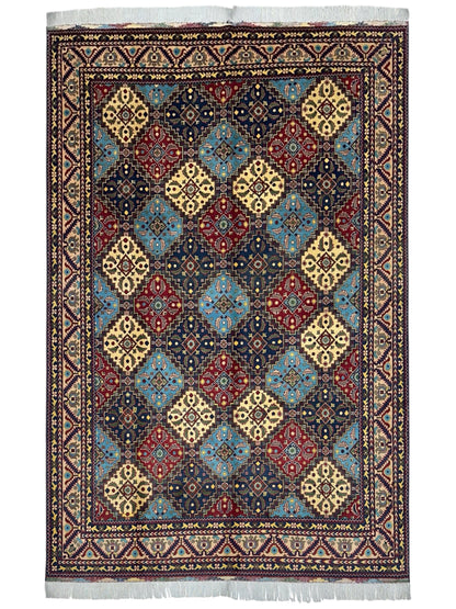 Hand-Knotted Afghani Kashi Wool Rug – 6’9″  x  9’6″