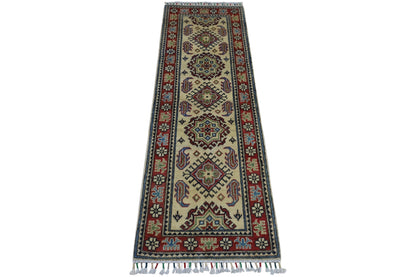 Hand-Knotted Afghani Kazak Wool Rug – 2’0″  x  6’2″
