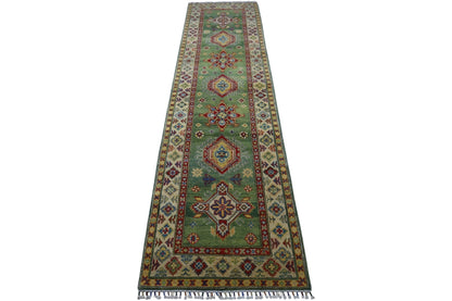 Hand-Knotted Afghani Kazak Wool Rug – 2’7″  x  9’8″