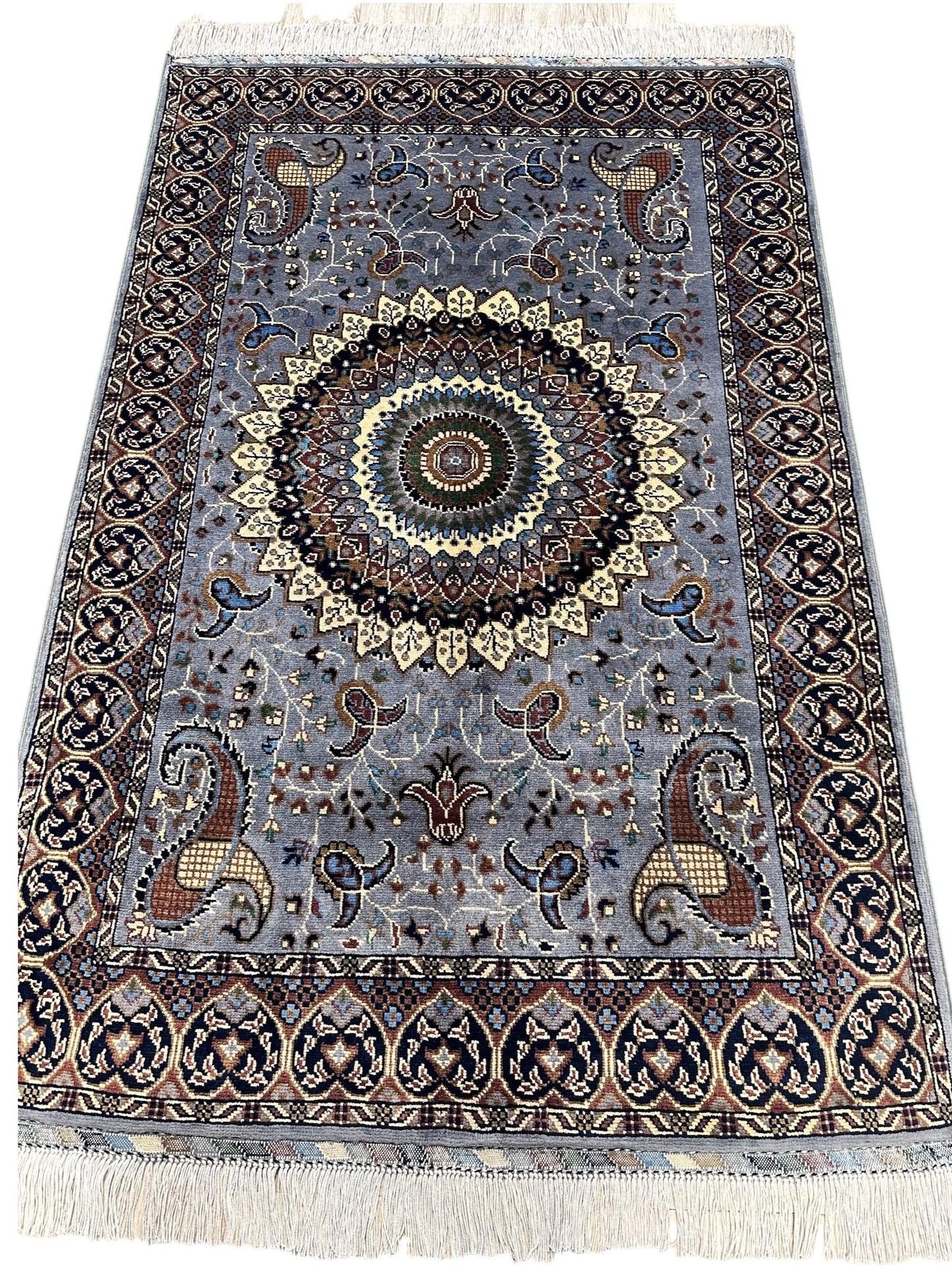 Hand-Knotted Parak Rug – Gray, 40” x 60” | Afghan Wool Rug