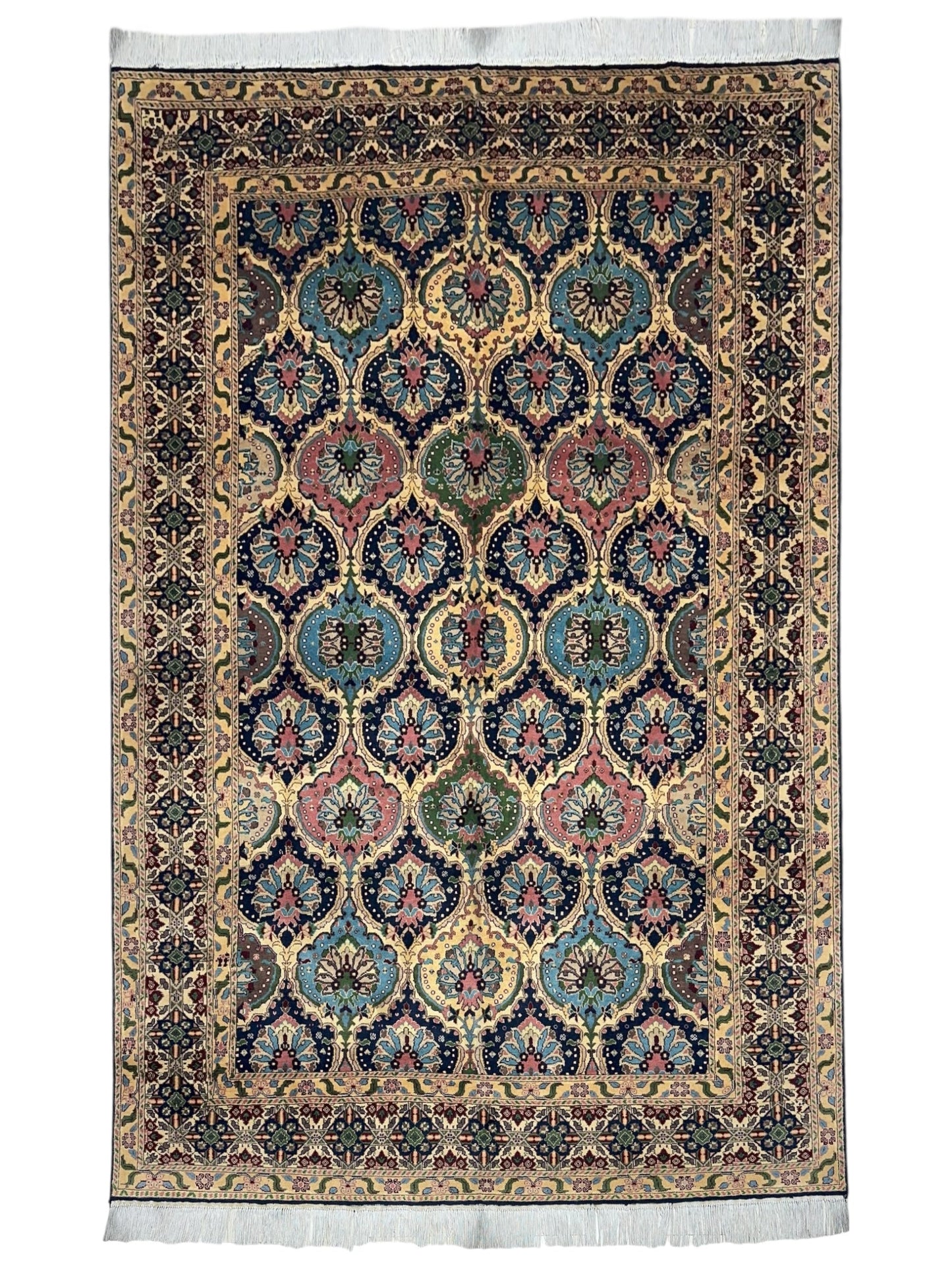 Hand-Knotted Afghani Heart Shape Wool Rug – 6’6″  x  9’2″